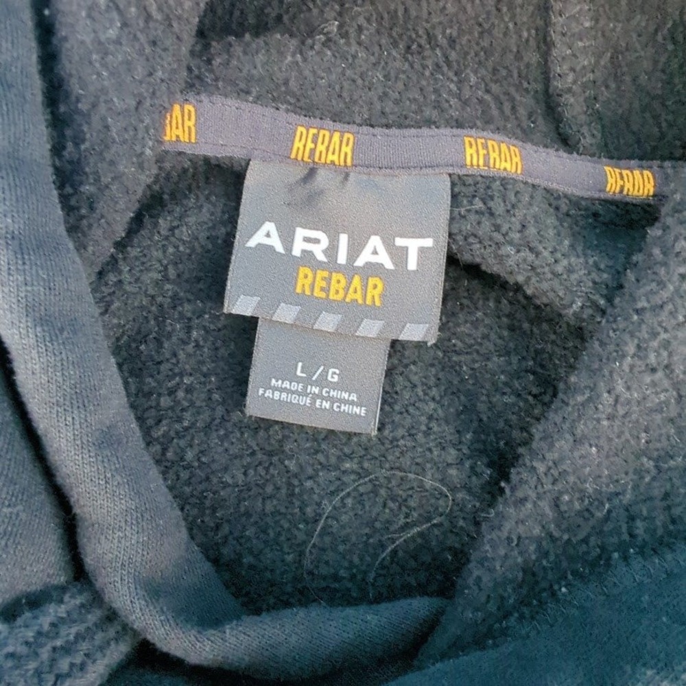 Ariat Rebar Mens Black Skull Hard Hat Work Graphic Pullover Hoodie Large L 1032 - Picture 4 of 8